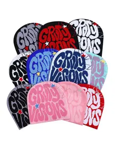 Random Color Letter Pattern Knitted Beanie, Casual Trendy Beanie Hat for Men & Women, Fashionable Beanie Cap for Fall & Winter