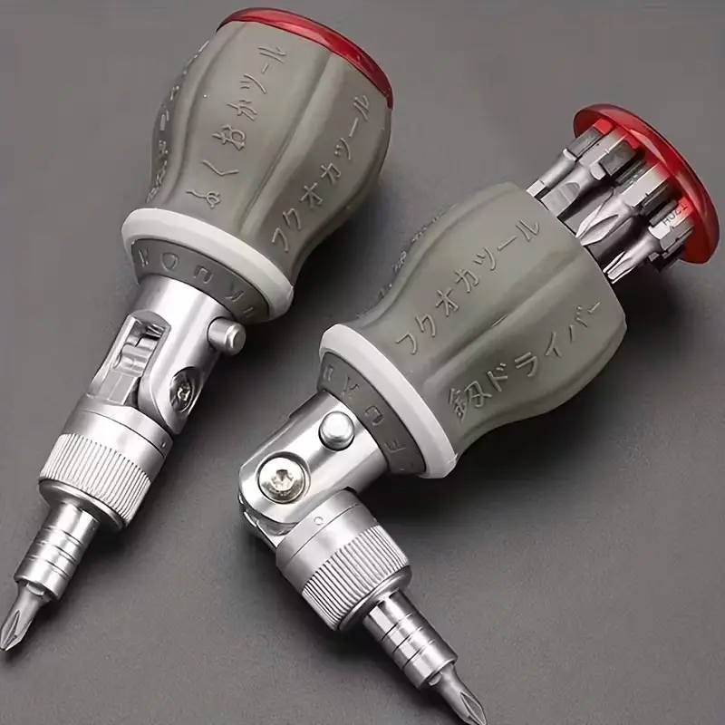 8-In-1 Ratcheting Multi-Tool Screwdriver, Professional Angled Screwdriver, Versatile Magnetic Screwdriver, Repair Instrument, Multipurpose Switchable Screwdriver, Switchable Multifunctional Screwdriver