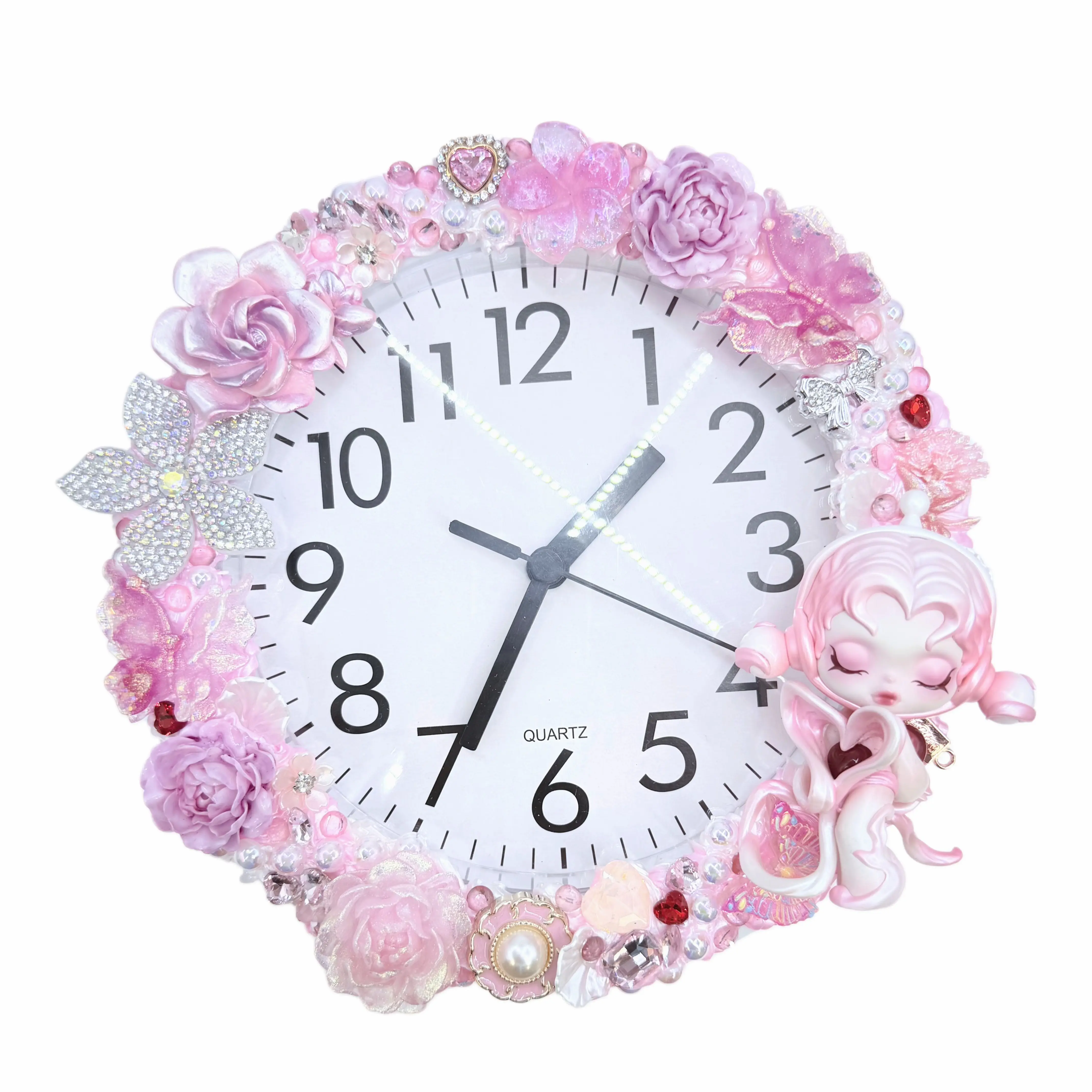 Handmade Wall Clock with Cream Glue Doll DIY - Kosbling Handmade Product