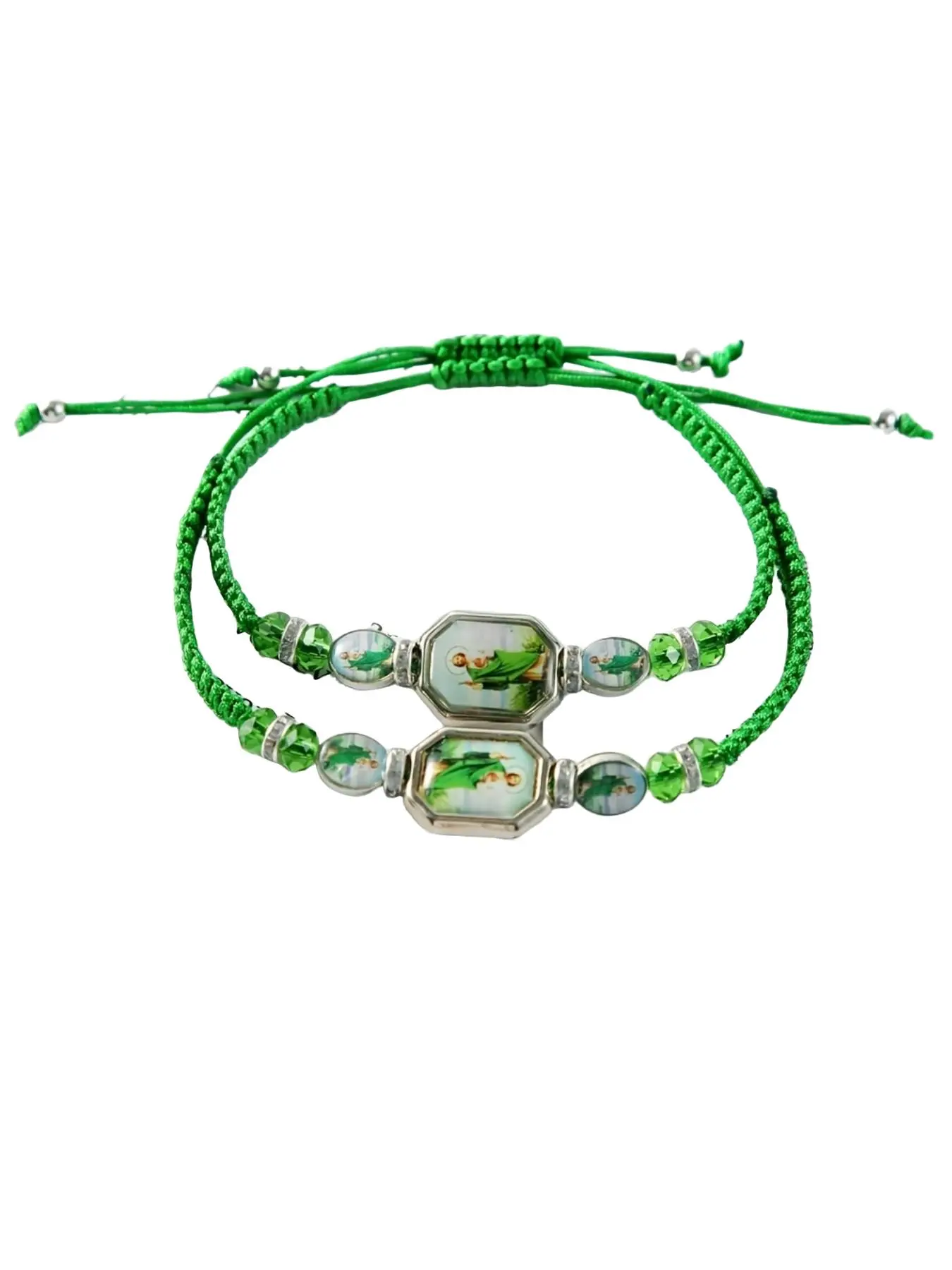 2 Pcs Saint Jude/mary Handmade Beaded Bracelet Sets, Rope Prayer Jewelry, Lucky Charm for Men Women, Gift for Prayers, Beaded Braided Bracelet