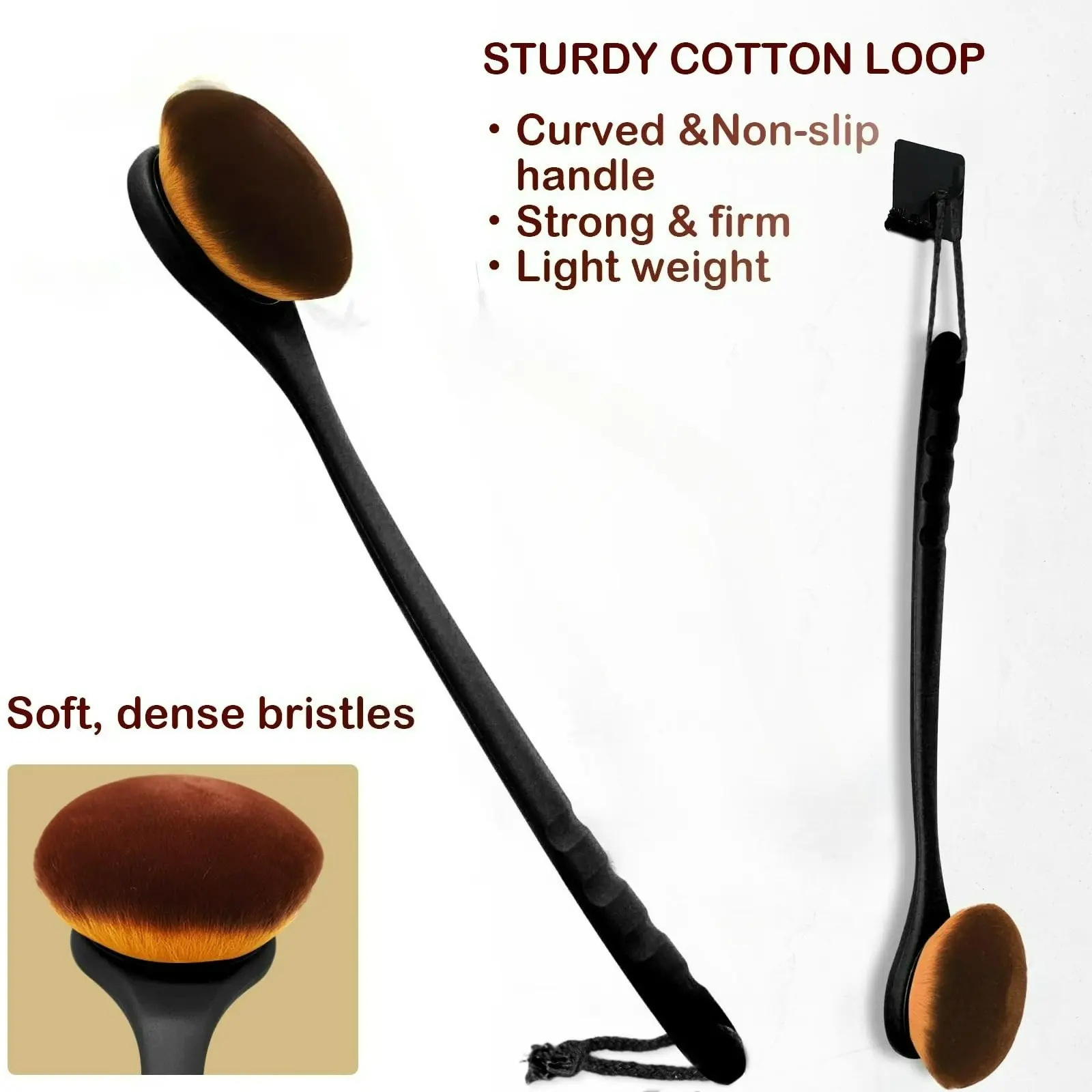 Long Handle Body Brush for Shower, Exfoliating Bath Brush with Non-Slip Grip, Lotion & Self Tanner Back Applicator for Even Application, Exfoliating Tool, Body Care Tool, Exfoliating Back Scrubber, Bath Accessories, Body Brush for Showering