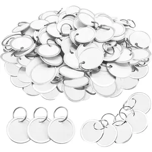 180- Metal Rim Tags - Round Paper Tags with Metal Rings for   and Door , White