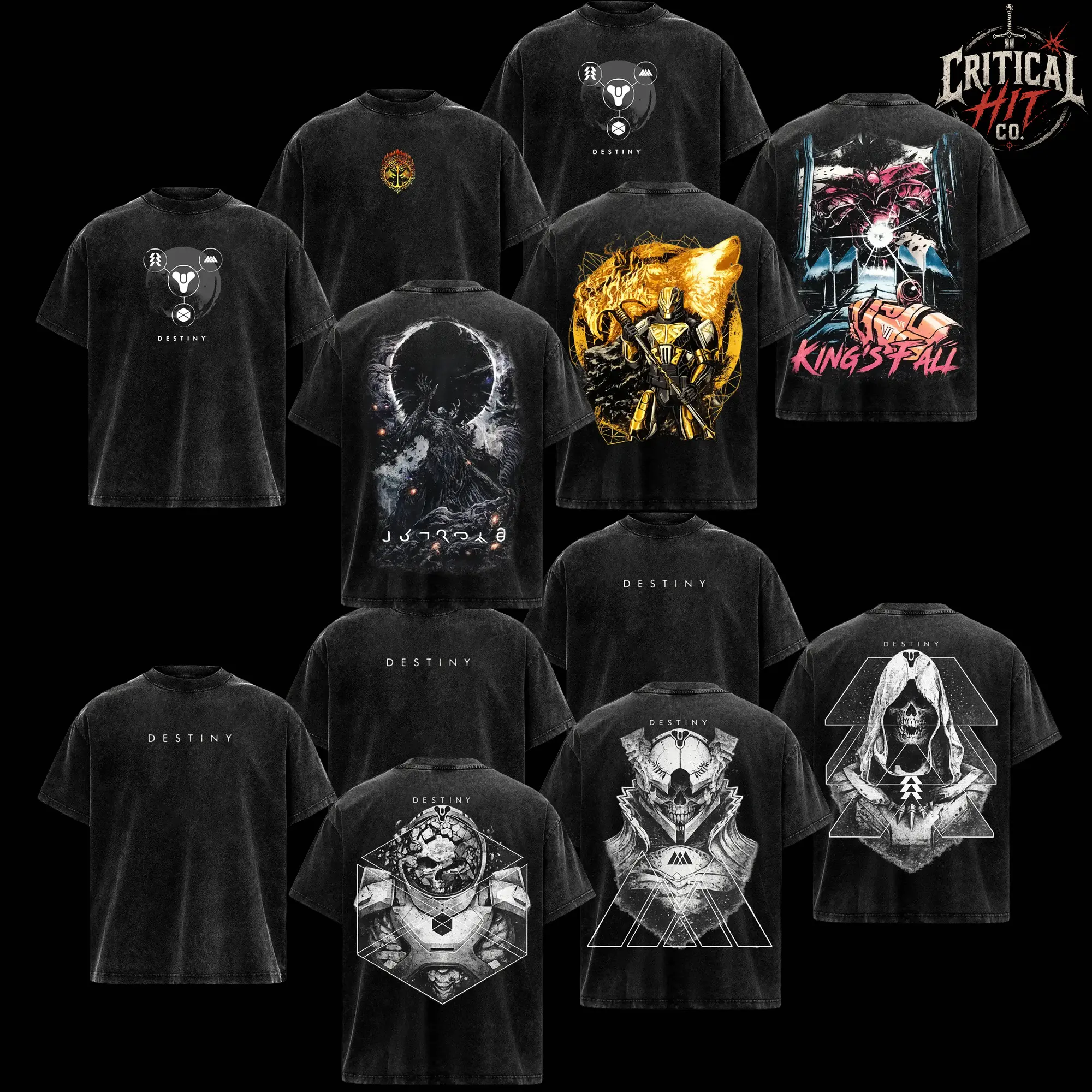 COLLECTION Destiny 2 Vintage Washed Tee – Oversized Graphic T-Shirt, Heavyweight Retro Streetwear Cotton, Perfect for Fans of Movies, TV Shows, Art, and Epic Sci-Fi Poster-Inspired