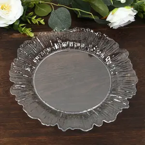 20-Pack Clear Reef Design Plastic Plates – 10" Dinner Party Plates – Elegant Disposable Tableware