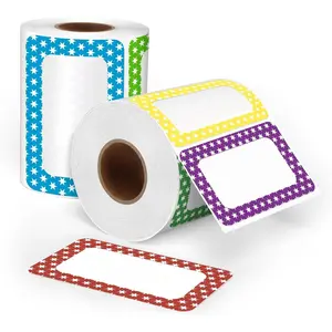 3.5"x2.25" Colorful Name Tags 200 count 5 Colors Name Tag Stickers for Office, School, Classroom, Kitchen, Refrigerator