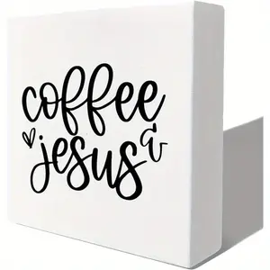 Coffee and Jesus Sign, Christian Coffee Gifts, Coffee Sign, Coffee Signs for Coffee Station, Coffee Sign Decor, Jesus Decor, Christian Gifts, Christian Gifts for Coffee Lover, 5x5 Inches