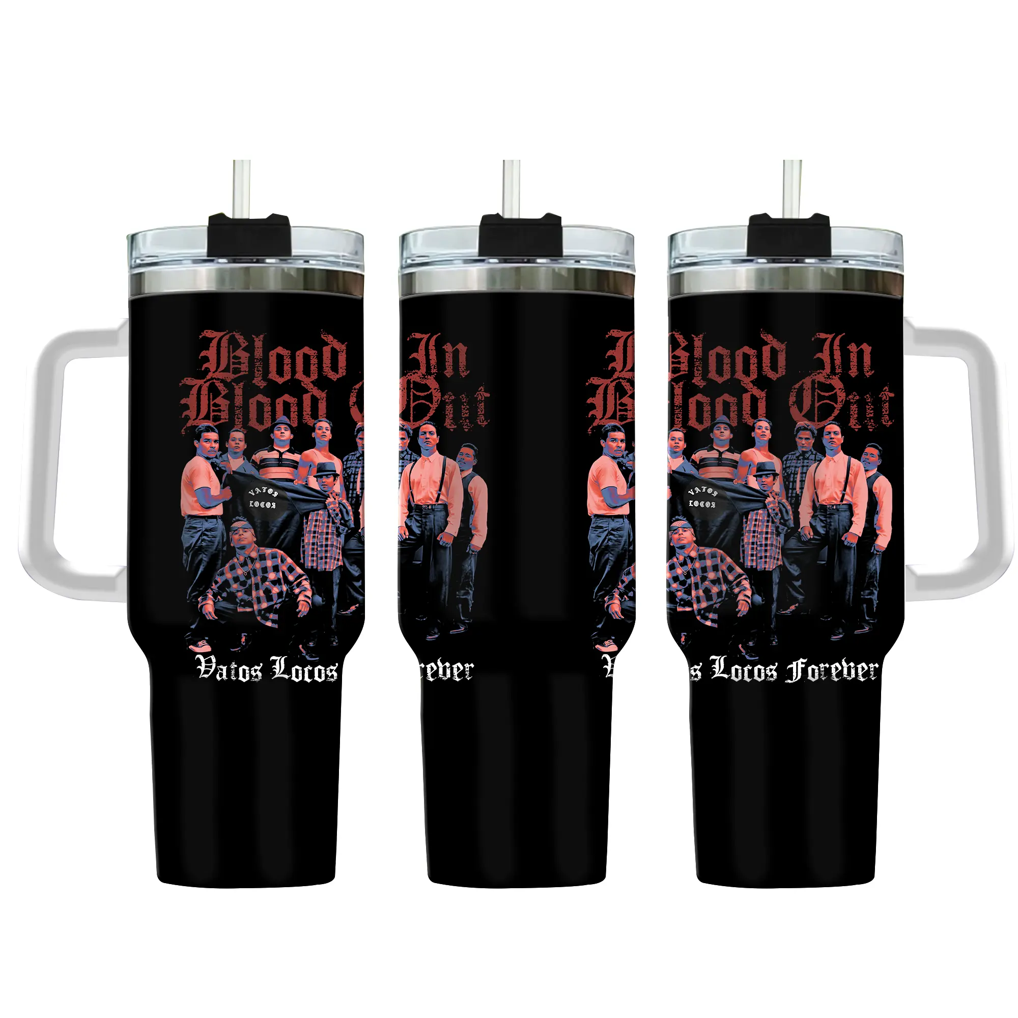 Bloodin Bloodout 40oz Tumbler With Handle, Mexico Movie Tumbler