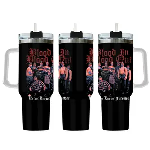 Bloodin Bloodout 40oz Tumbler With Handle, Mexico Movie Tumbler