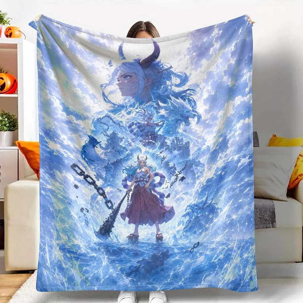 Fantasy Warrior Goddess Flannel Throw Blanket, Anime Aesthetic Pattern, Super Soft Lightweight Breathable Plush, Cozy Warm for Living Room Sofa Bedding, Ideal Birthday Gift Home Decor Essential