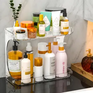 Luxury Bathroom Dual-Layer Storage Rack, Desktop Skincare Organizer, Style Makeup Holder, Bathroom Organizer Supplies, Space-Saving Design for Bathrooms