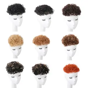 Wholesale Fashionable 2025 Real Human Hair Tropper Topper Wig - Curly Clip-In Hairpiece with Secure Attachment, Natural Look & Volume for Men & Women, Daily Use, Parties, Street Commuting - Multi-Color Options (Black, Brown, Blonde, Red, Grey) - Unisex fo