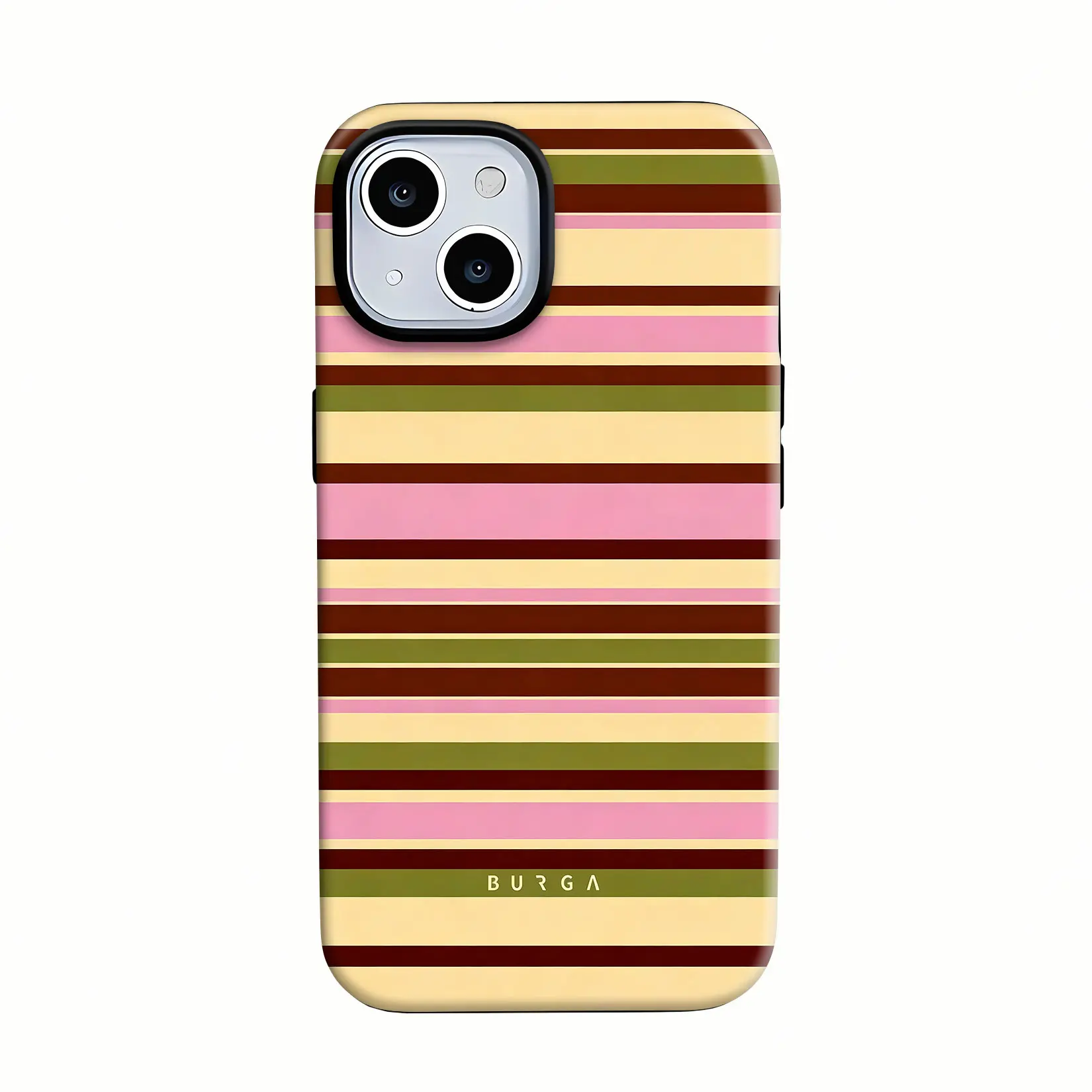 Multicolor Retro Pink Olive Green Stripes 2‑in‑1 Phone Case — Compatible with Samsung S26/S25/S24/S23/S22/S21, iPhone 17/16/15/14/13/12/11 phone cases. Drop‑Resistant, Non‑Slip, and Fade‑Resistant. The Perfect Gift for Retro and Y2K Style Lovers.
