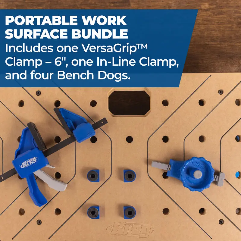 Kreg KWSJAWS100 Portable Work Surface Bundle - Holiday Home Improvement Gifts for Him