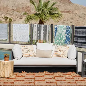 Momeni 100% P.E.T Rectangle Indoor/Outdoor Area Rug – Bohemian-Inspired Design with Shaggy Fringe, Handwoven, Durable, 2' x 3'