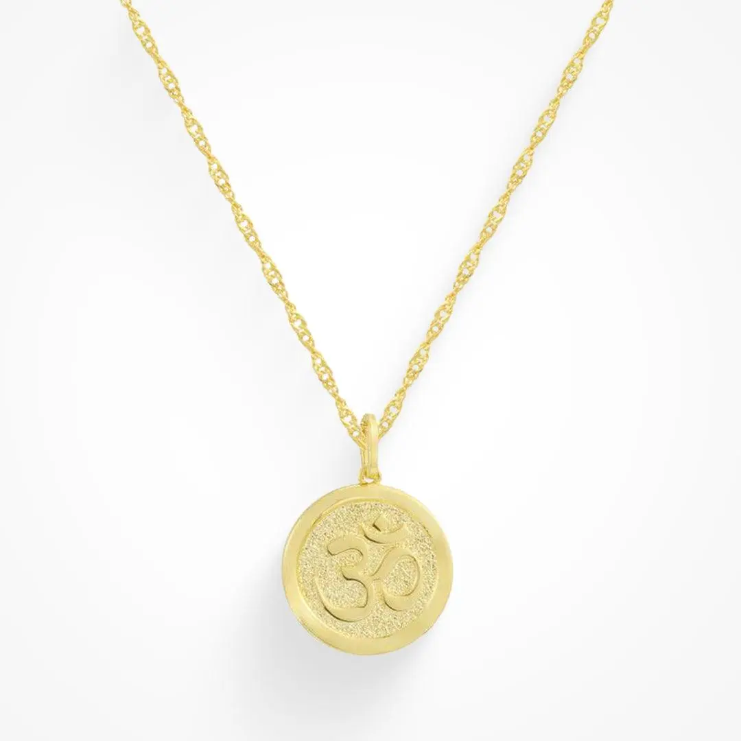EVRY JEWELS Gold or Silver Plated Women's Om Aura Necklace