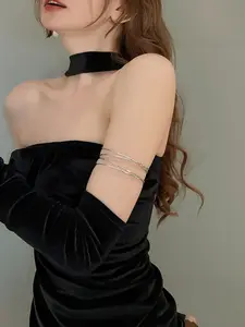 Elegant Open Bangle Bracelet, Adjustable Cross Arm Ring, Fashionable Metal Faceted Design, Unisex Jewelry for Daily Wear