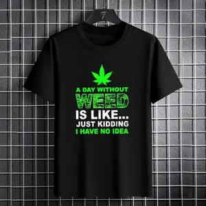 Men's Weed T-Shirt: Funny Marijuana Cannabis Short Sleeve Tee - Stoner Gift