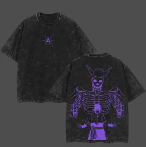 Retro Heavy Limited Uchiha Sasuke x Susano - Naruto Anime Double Printed Vintage  Washed Tee Unisex Oversize Anime Manga Washed Heavyweight Cotton T-shirt, Gift For Anime Fan, Anime Lover