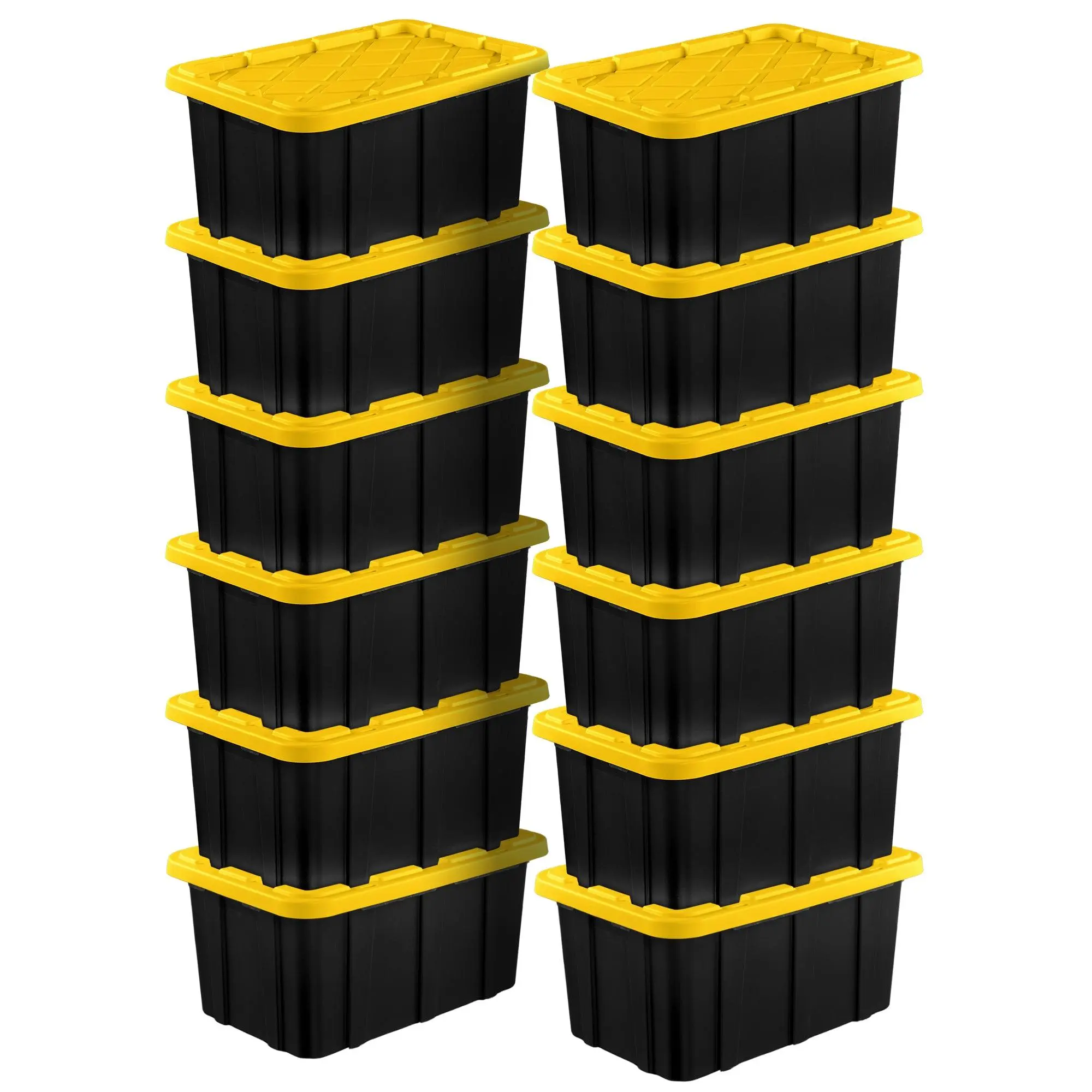 Sterilite 17 Gallon Industrial Stackable Storage Tote Lidded Containers, 12 Pack Sterilite 17 Gallon Industrial Stackable Storage Tote Lidded Containers, 12 Pack