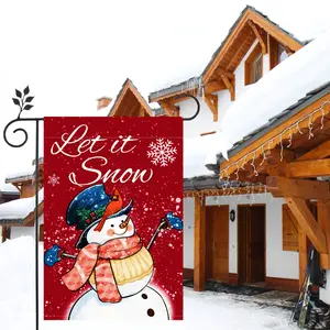 Christmas Garden Flag Set, Winter Snowflake Design, Outdoor Holiday Decoration, Vertical Double-Sided Flags, Perfect Gift for Family & Friends