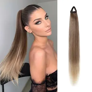 Hair Extension Claw Ponytail Long Straight Ponytail Exension 28 inch Versatile Elastic Band  Ponytail in Hair Extensions For Women Fluffy Natural Looking Synthetic Hairpiece for Daily Use Easy To go