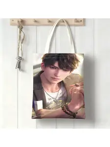 ThisLove and Deepspace Caleb canvas bag, tote bag, shoulder bag, durable, casual commuting and shopping bag, school bag, personalized pattern design, Halloween, Christmas gifts.