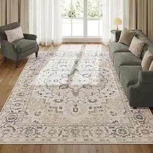 SONGMICS HOME Area Rug, Non-Slip Carpet, Traditional Vintage Style, Machine Washable, Bedroom Kitchen Living Room