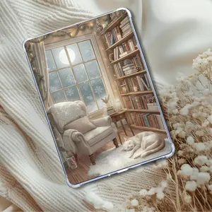 Moonlight Cozy Book Nook  | Winter and Cozy Aesthetic Insert for Clear Case | Bookish Accessories