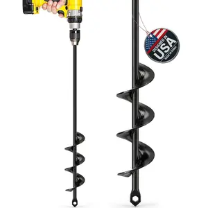 Garden Auger Drill Bit for Planting 1.6x16.5 Inch - Umbrellas and Fences Auger Post Hole Digger for Gardening and Spiral Bulb Planter Tool – 3/8 Inch Hex Drive Compatible