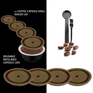 Reusable Silicone Lid, Durable Coffee Capsule Shell Replacement Cover, Includes Coffee Scoop and Cleaning Brush