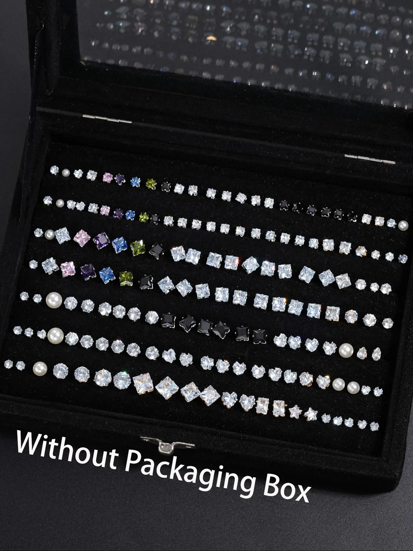 Simple Elegant Artificial Zircon Studs Earrings, Geometric Heart Star Square Artificial Zirconia Earrings, Fashion Jewelry Accessories for Women & Men