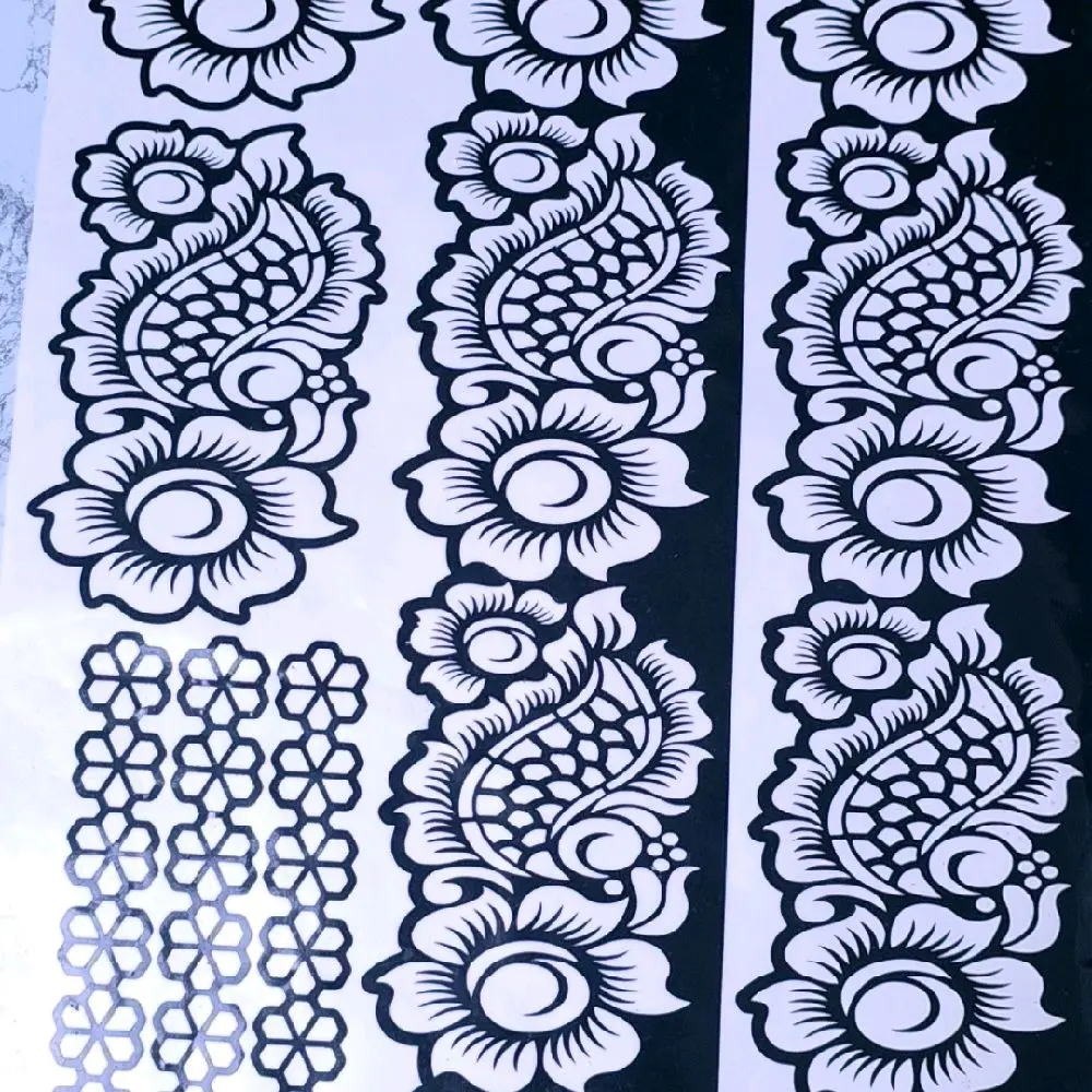 Henna Stencils Feet Set for Temporary Designs Feet Palm & Fingers Easy Apply Remove Elegant Stickers for Wedding Party Use