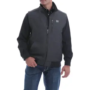 Cinch Men's Black Logo Textured Bonded Concealed Carry Vest