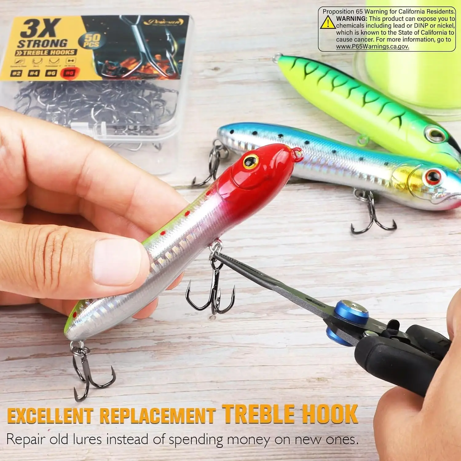 Fishing Treble Hooks 3X Strong Professional V Triple Fishing Hooks for Saltwater Freshwater 50PCS Size # 8 # 6 # 4 # 2 - TikTok Shop Fishing Treble Hooks 3X Strong Professional V Triple Fishing Hooks for Saltwater Freshwater 50PCS Size # 8 # 6 # 4 # 2 - TikTok Shop