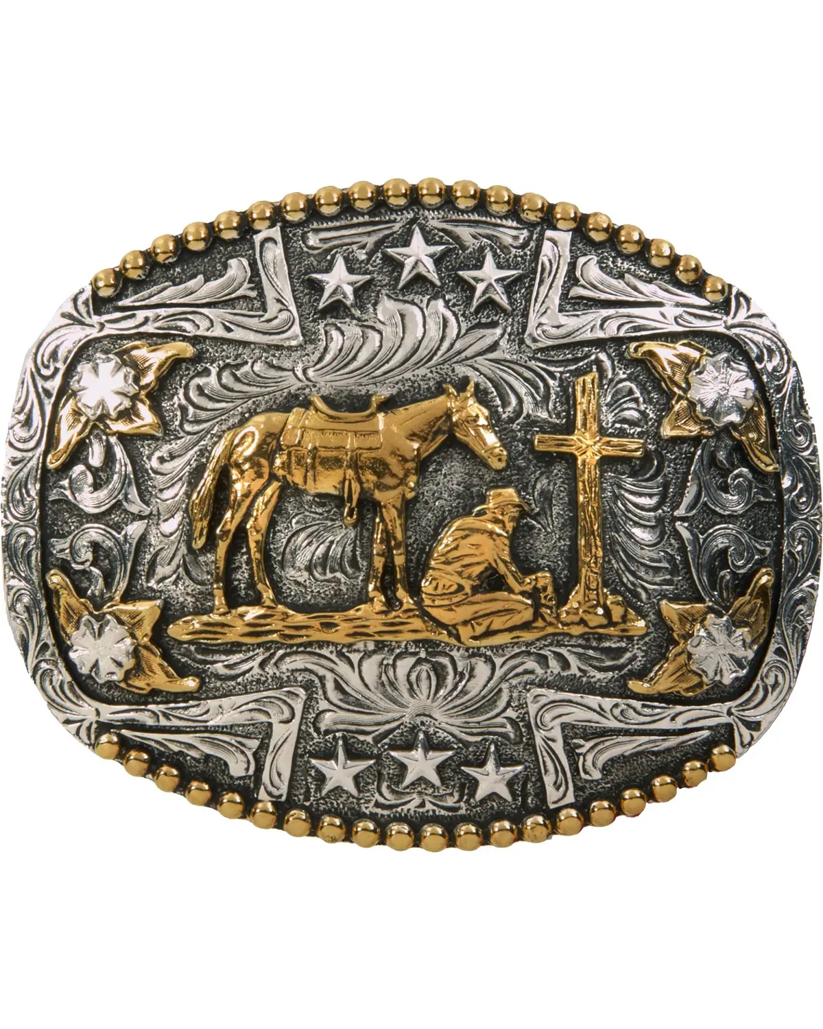 Andwest Men's Men'S Oval Praying Cowboy Belt Buckle - 716