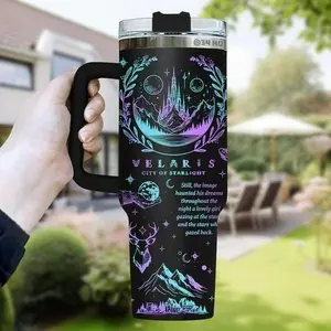 Velaris City of Starlight 40oz Tumbler – ACOTAR Inspired Stainless Steel Cup with Handle, Fantasy Bookish Drinkware Gift for S.J. Maas Fans
