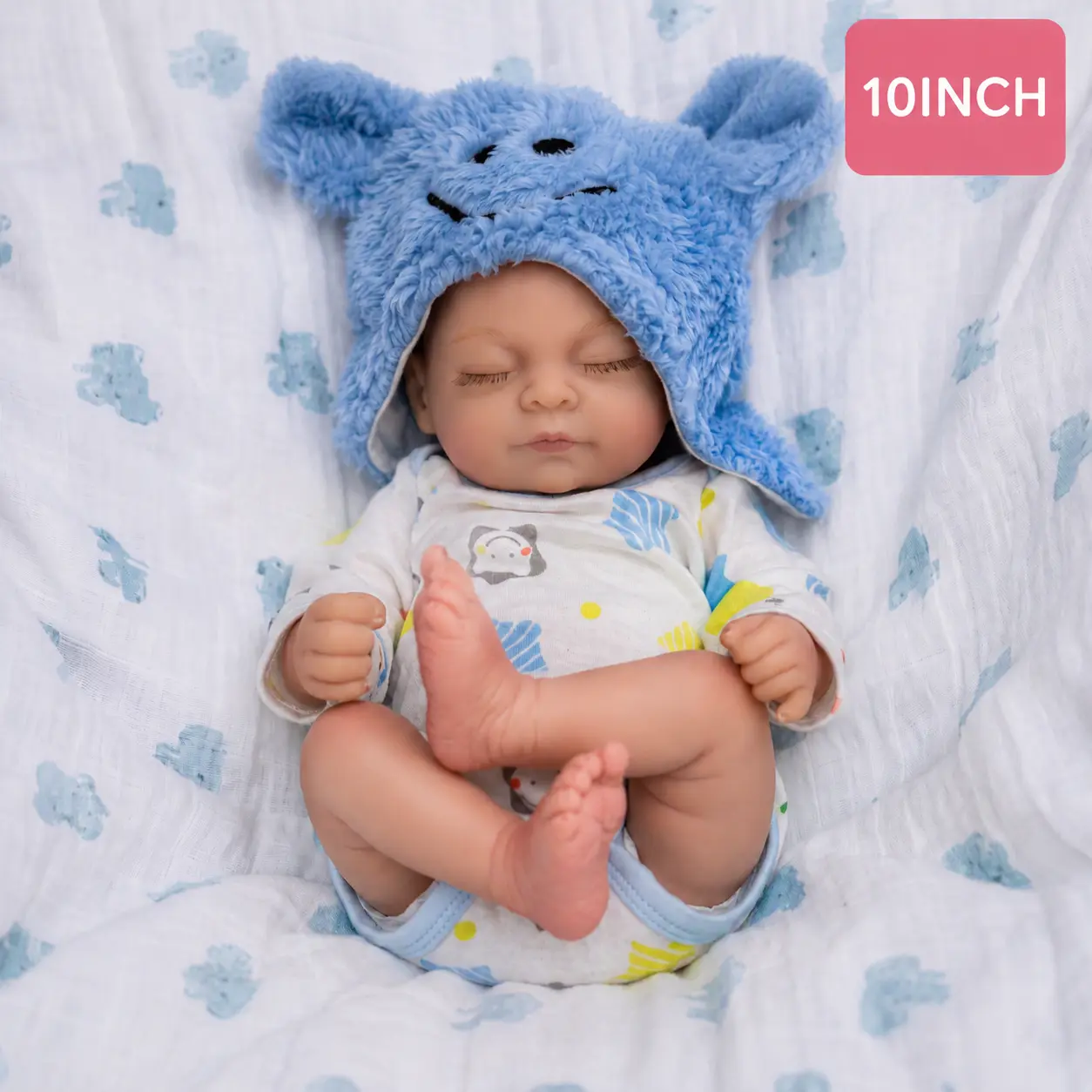 【Colorlizard】realistic baby Lifelike Reborn Baby Dolls 10 Inch Full vinyl body Real LifeBaby Dolls gifts for Mother's Day Valentine's Day Children'sDay & Christmas realistic