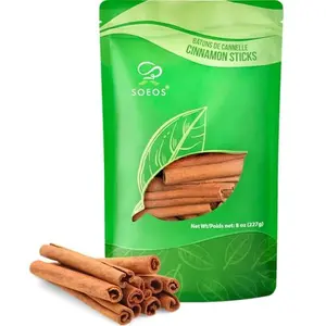 Soeos Cinnamon Sticks, 8 oz (227g), Cassia Cinnamon Sticks, Strong Aroma, 2.75" Length, 100% Raw Cinnamon, Perfect for Baking, Cooking, Beverages, Coffee, Tea and Mulled Wine