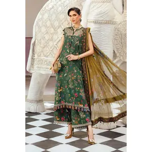 Maria B - MPT-2707-B Three Piece Linen Suit