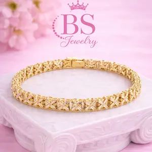 Luxury Gold tone wheat link Bracelet 7.5inch (19 cm)