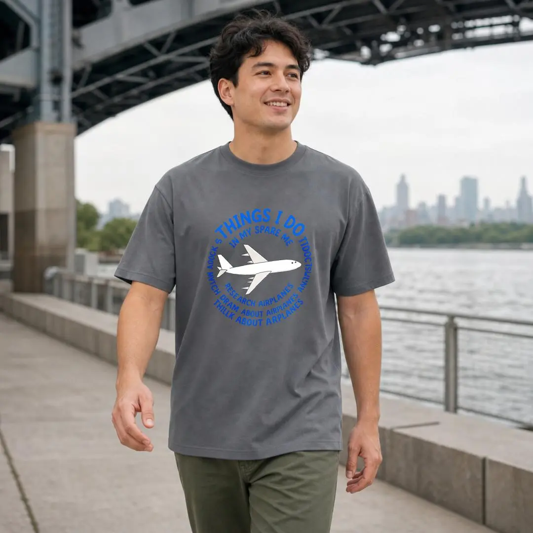 XTAUTO  Casual Style, Unisex T-Shirt, Airplane Travel Design, Summer Outdoor Wear, Gift For Travel Enthusiasts