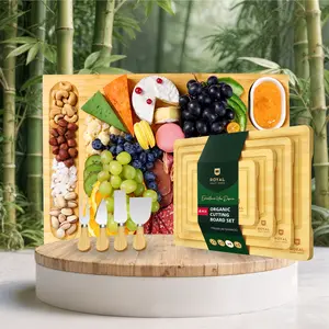 [8] Cheese Board Set with knives & Cutting Board Set of 4