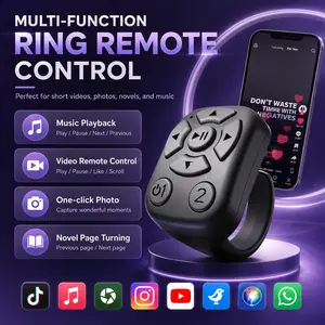 TikTok Scrolling Ring-Bluetooth Remote for TikTok Clips &Tunes,iPhone-Compatible Fingertip Wireless Bluetooth Controller,Ideal for iPad,iOS &Android,with Lively Camera Shutter, Wireless Shutter Clicker