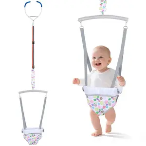 Baby Jumper, Baby Doorway Jumper with Door Clamp Adjustable Strap, Fun Activity for 6-12 Months, Joyful Bubbles