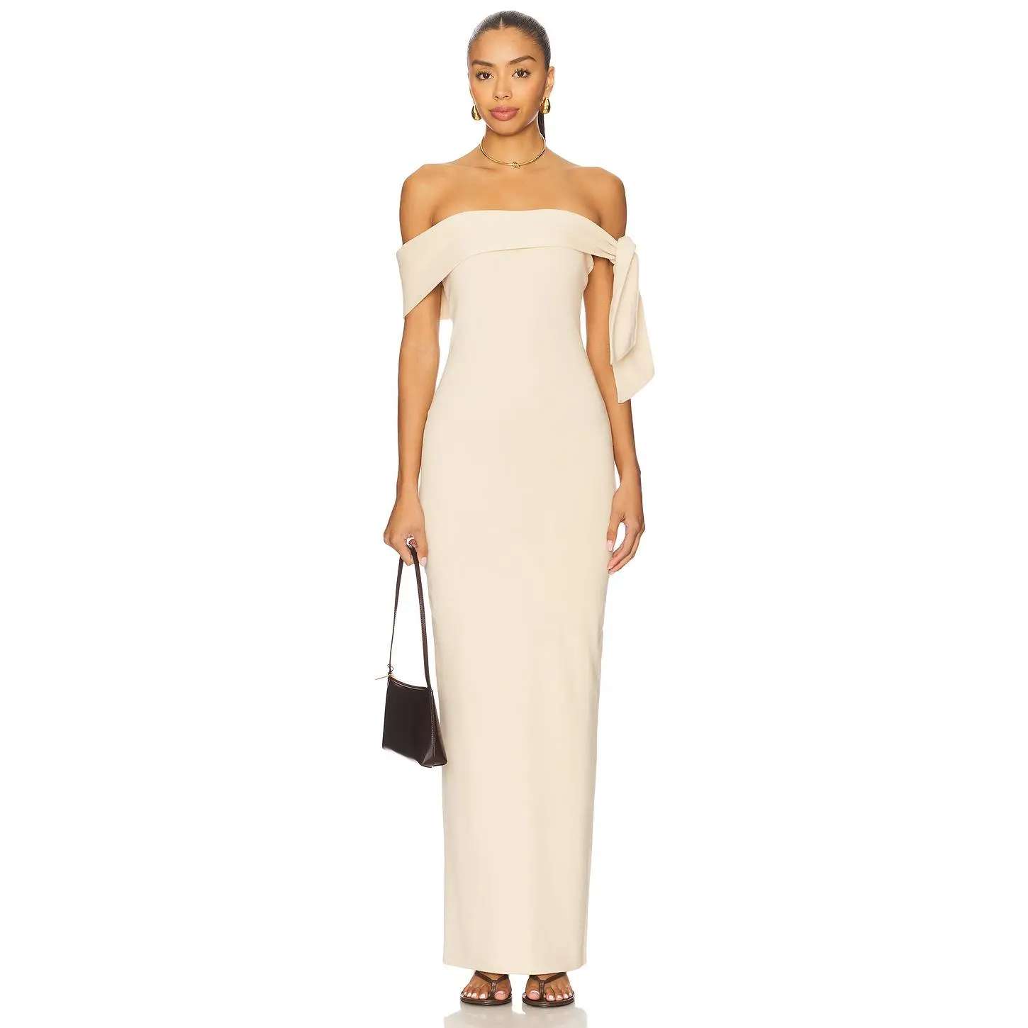 knee length dresses for ladies OLIVIDAE Maxi Dress White / 2XS main image 1