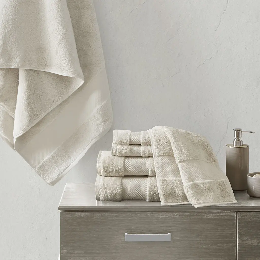 Bath Towel Set, 6-Piece Cotton Collection, Soft & Absorbent, Includes 2 Bath, 2 Hand, 2 Washcloths, Perfect for Daily Use at Home, Gym, Hotel, or Spa, Multiple Color Choices