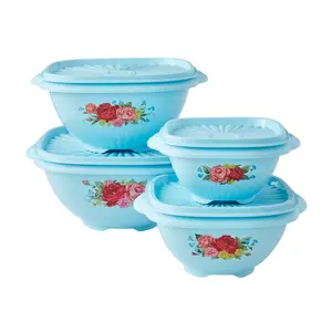 8 Piece Bowl Set, Sweet Romance, Teal