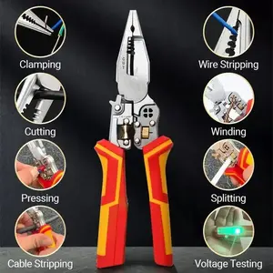 8-in-1 Multi-function Wire Stripper Electricians Voltage Testing Cable Cutting