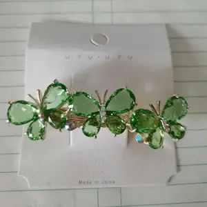 1PCS Crystal Rhinestones Hair Barrettes French Clip Vintage Butterfly Spring Clip Hair Fashion Clips For Women