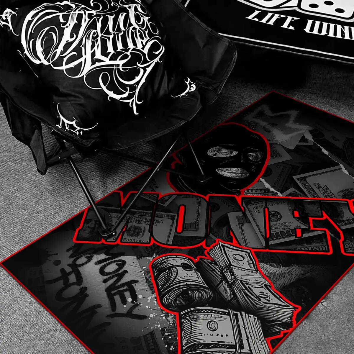 Robber Pattern Non-slip Floor Mat, 1 Count Retro Soft Comfortable Floor Carpet, Washable Area Rug for Home Living Room Bedroom